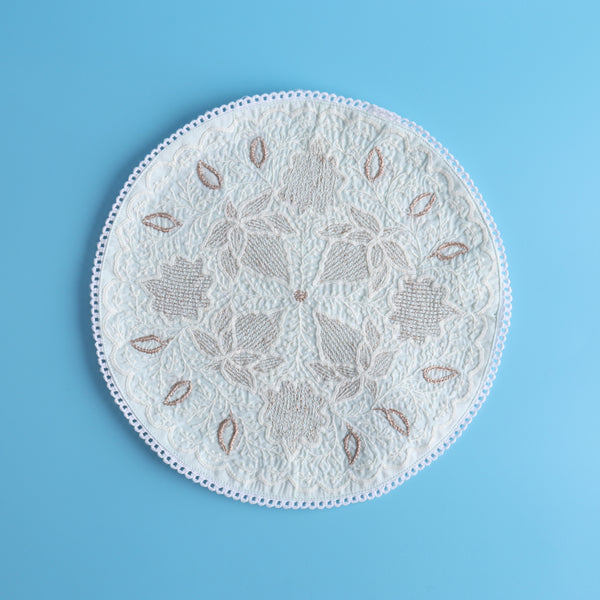 Lucknowi Chikankari Round Placemat